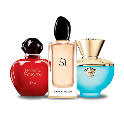 Set di 3 profumi | Dior HYPNOTIC POISON, Giorgio Armani SÌ, Versace DYLAN TURQUOISE 100 ml